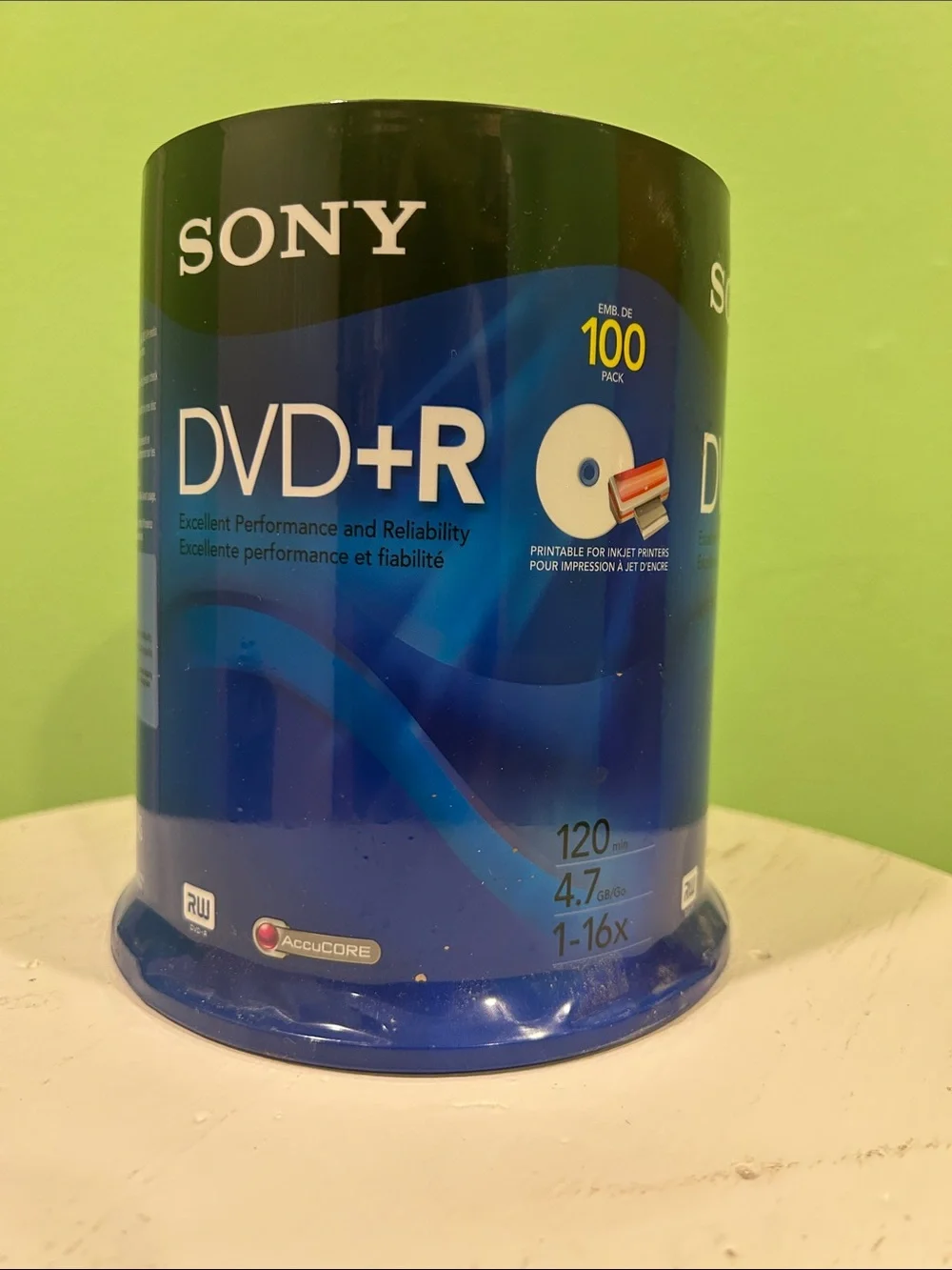 Sony DVD+R 100-Pack 120 min 4.7 GB 1-16 X Discs
